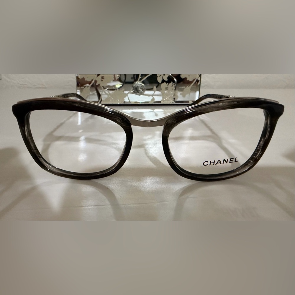 CHANEL Black Stripes Eyeglasses NEW!